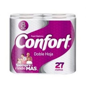 PAPEL CONFORT 27 METROS DOBLE HOJA Paquete 6X8